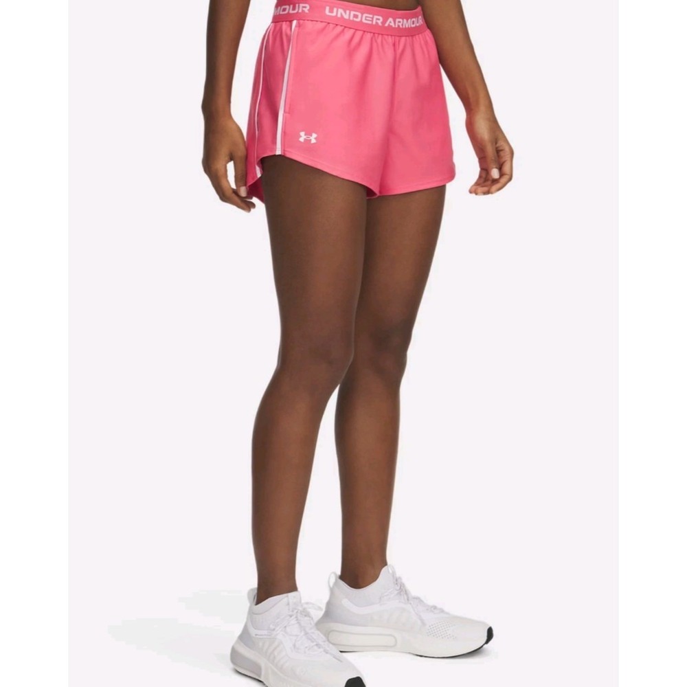 Under Armour tech play up 3" shorts with pockets Pink size M